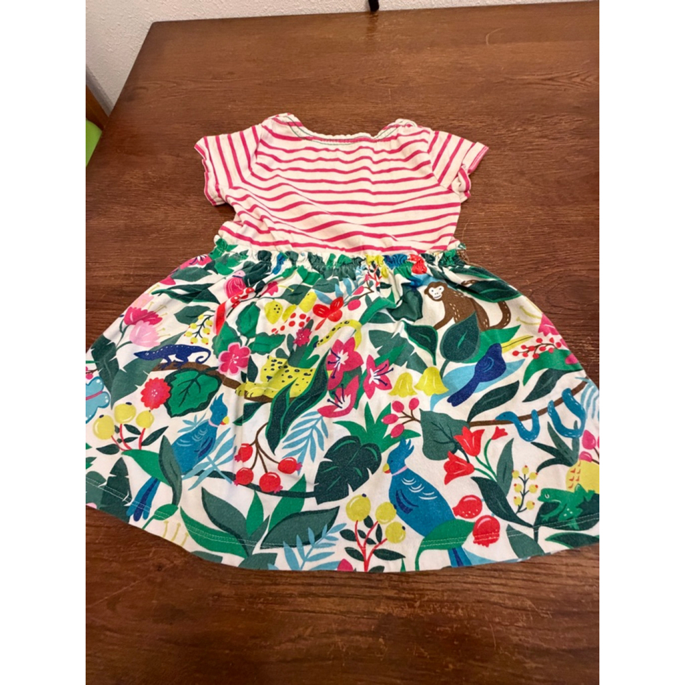 Mini Boden Girls Jungle Animal Dress 4-5Y 110cm Striped Top Floral Skirt